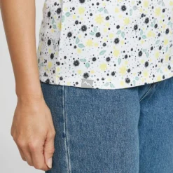 Women’s Ditsy Print Short Sleeved Tee -Fashion Shop go 419119 e