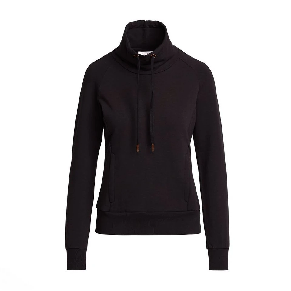 Womens Organic Remy Cotton Sweatshirt Black 7 Womens Organic Remy Cotton Sweatshirt Black - Image 7