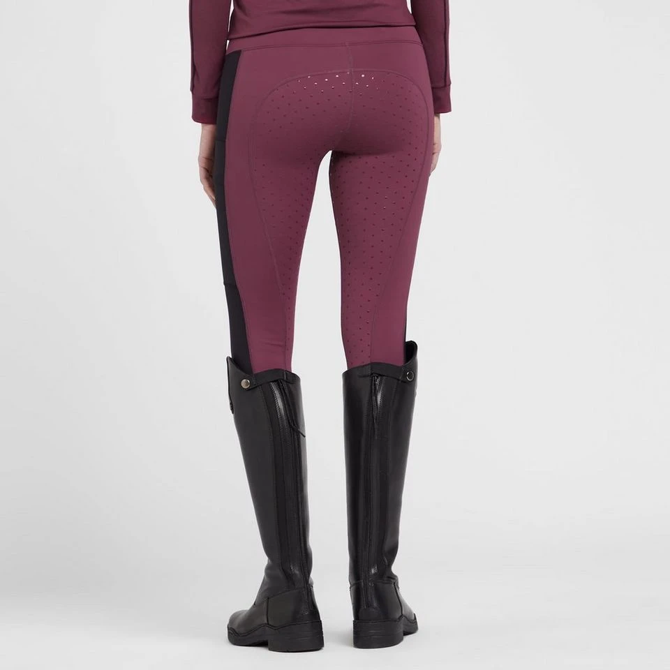 Women's Full Seat Riding Tights In Wine 2 Women's Full Seat Riding Tights In Wine - Image 2