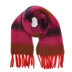 Platinum Womens Woven Scarf Pink Stripes -Fashion Shop go 618460 z