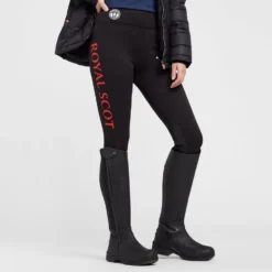 Women's Knee Patch Riding Leggings In Black